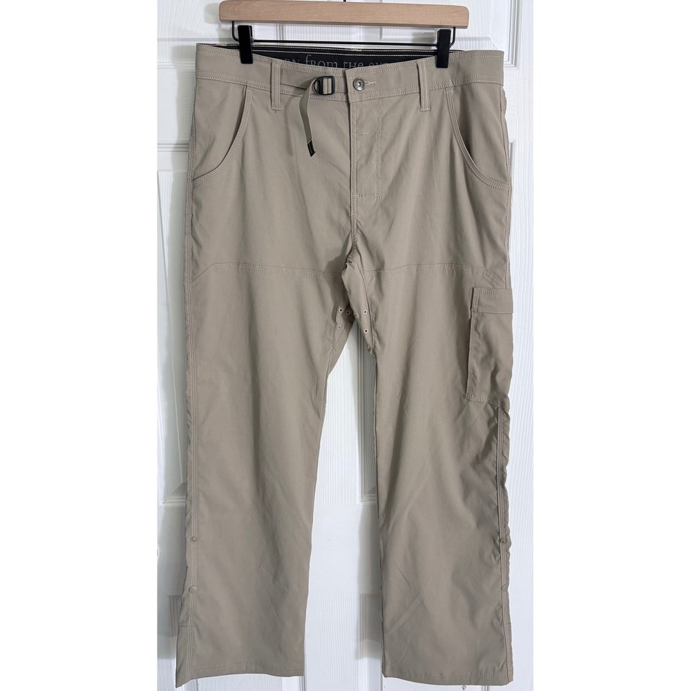 Prana Zion Hiking Pants 34x30 Tan Stretch Technical Cargo Outdoor Mens
